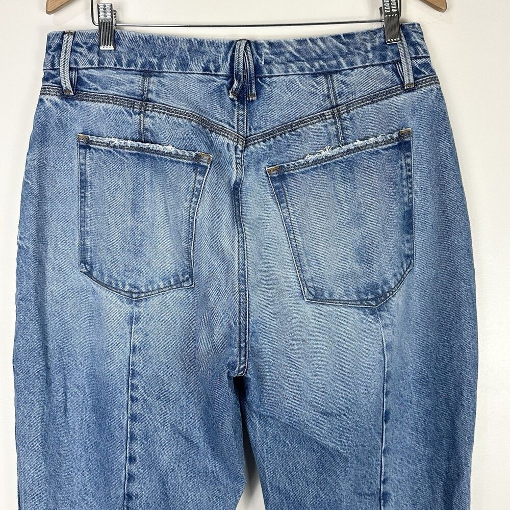 GOOD AMERICAN Good 90s Split Hem Straight Leg Jeans Y2K Model Off Duty Sz 10/30 - Picture 8 of 11